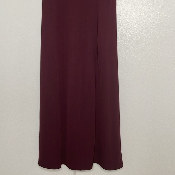 NEW Birdy Grey Shamin V Neck Crepe Bridesmaid Maxi Dress Cabernet Size Large - Picture 6 of 12